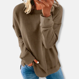 Sudadera de mujer – Corte holgado – Algodón suave – Cuello redondo cómodo – Mangas largas