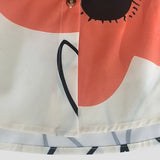 Vestido camisero para mujer - Manga corta - Abotonado - Corte holgado - Estampado floral moderno