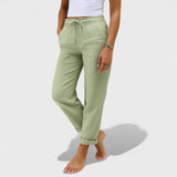 Klára - Pantalones de Lino Stretch