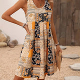 Eri - Precioso vestido sin mangas con un patrón inusual.