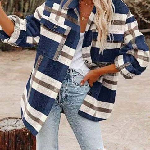 Camisa a cuadros elegante, cómoda y casual para mujer.