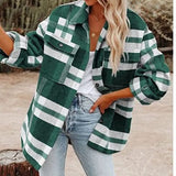 Camisa a cuadros elegante, cómoda y casual para mujer.