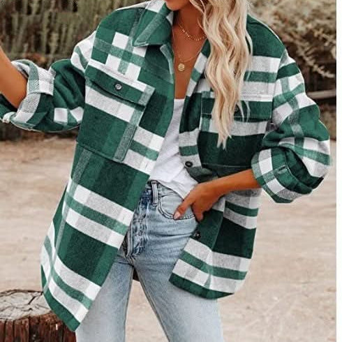 Camisa a cuadros elegante, cómoda y casual para mujer.