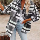 Camisa a cuadros elegante, cómoda y casual para mujer.