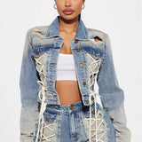 Conjunto de chaqueta y pantalones cortos de moda