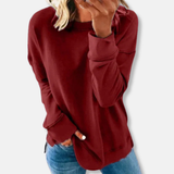 Sudadera de mujer – Corte holgado – Algodón suave – Cuello redondo cómodo – Mangas largas