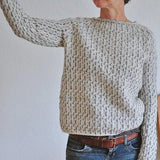 Victoria | Suéter gris elegante con escote en "U"