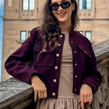 Chaqueta corta retro con botones