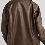 Chaqueta de aviador de cuero PU