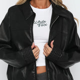 Chaqueta de béisbol de cuero sintético
