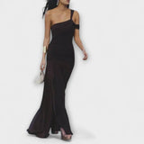 Margot - Vestido maxi con hombros descubiertos