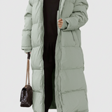 Abrigo largo de mujer – Chaqueta acolchada – Corte oversize – Capucha de cuello alto