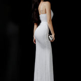 Vestido de noche de sirena sexy y ajustado con cinturón.