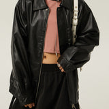 Chaqueta de motociclista retro de gran tamaño