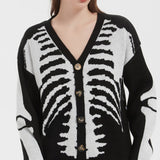 Chaleco de punto con estampado de calavera