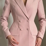 Blazer rosa con botones