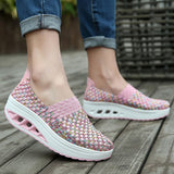 Zapatos de mujer - Slip-On Tejido Elástico - Suela Confortable con Cámara de Aire