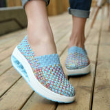 Zapatos de mujer - Slip-On Tejido Elástico - Suela Confortable con Cámara de Aire