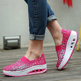 Zapatos de mujer - Slip-On Tejido Elástico - Suela Confortable con Cámara de Aire