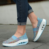Zapatos de mujer - Slip-On Tejido Elástico - Suela Confortable con Cámara de Aire