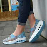 Zapatos de mujer - Slip-On Tejido Elástico - Suela Confortable con Cámara de Aire