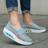 Zapatos de mujer - Slip-On Tejido Elástico - Suela Confortable con Cámara de Aire
