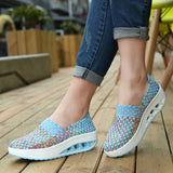 Zapatos de mujer - Slip-On Tejido Elástico - Suela Confortable con Cámara de Aire