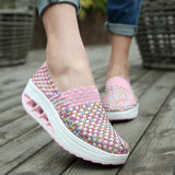 Zapatos de mujer - Slip-On Tejido Elástico - Suela Confortable con Cámara de Aire