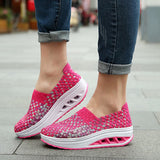 Zapatos de mujer - Slip-On Tejido Elástico - Suela Confortable con Cámara de Aire