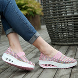 Zapatos de mujer - Slip-On Tejido Elástico - Suela Confortable con Cámara de Aire