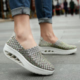 Zapatos de mujer - Slip-On Tejido Elástico - Suela Confortable con Cámara de Aire