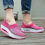 Zapatos de mujer - Slip-On Tejido Elástico - Suela Confortable con Cámara de Aire