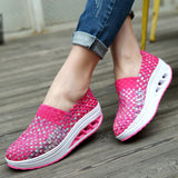 Zapatos de mujer - Slip-On Tejido Elástico - Suela Confortable con Cámara de Aire