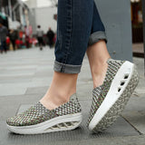 Zapatos de mujer - Slip-On Tejido Elástico - Suela Confortable con Cámara de Aire