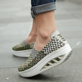 Zapatos de mujer - Slip-On Tejido Elástico - Suela Confortable con Cámara de Aire
