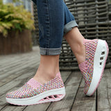 Zapatos de mujer - Slip-On Tejido Elástico - Suela Confortable con Cámara de Aire