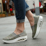 Zapatos de mujer - Slip-On Tejido Elástico - Suela Confortable con Cámara de Aire