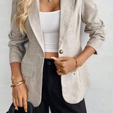 Blazer vintage liso de manga larga