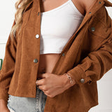 Chaqueta-camisa de pana de botonadura sencilla