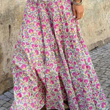 Falda larga bohemia de mujer con estampado - Elegante y fluida