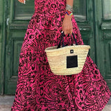 Falda larga bohemia de mujer con estampado - Elegante y fluida