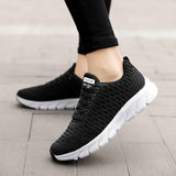 Zapatillas deportivas para mujer – Corte bajo – Malla transpirable – Plantilla de espuma viscoelástica – Cordones ajustables