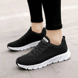 Zapatillas deportivas para mujer – Corte bajo – Malla transpirable – Plantilla de espuma viscoelástica – Cordones ajustables