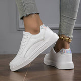 Lianne Sneakers - Zapatillas blancas con detalles dorados y plateados