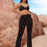Conjunto de dos piezas Celestial Night: elegante, deslumbrante y cómodo para mujer.