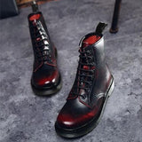 Botines de mujer - Estilo militar - Cordones - Suela antideslizante con tacos - Comodidad duradera