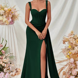 Vestido de noche maxi sexy ajustado con abertura