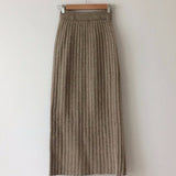 Falda larga de mujer - Punto acanalado - Cintura alta - Cómoda y elegante