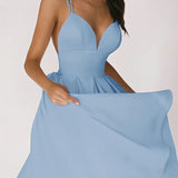 Vestido de mujer - Escote pronunciado - Sin mangas - Falda vaporosa - Vestido de noche elegante
