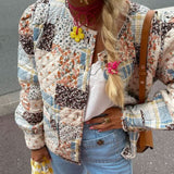 Chaqueta de otoño de algodón vintage elegante y cómoda para mujer